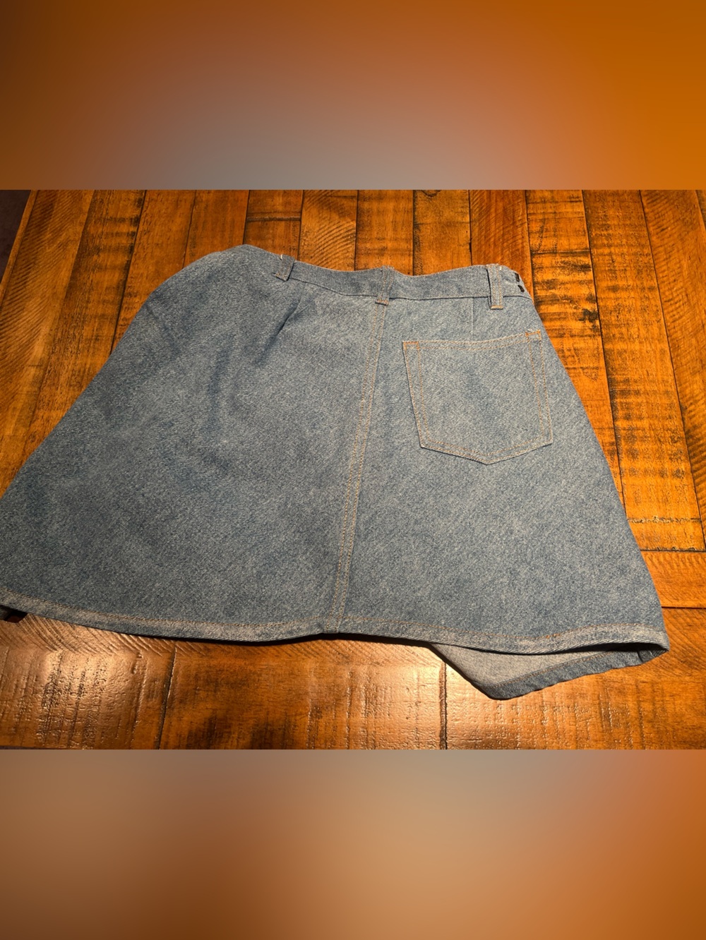 Loewe Blue Denim skirt with Brown Leather Logo Patch - Picture 5 of 11